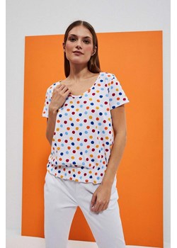 Damski T-shirt w kolorowe kropki ze sklepu 5.10.15 w kategorii Bluzki damskie - zdjęcie 171598246