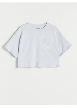 Reserved - T-shirt z kieszonką - jasnoniebieski ze sklepu Reserved w kategorii Bluzki dziewczęce - zdjęcie 171610307
