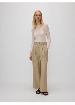 Reserved - Spodnie z wiskozą - beżowy ze sklepu Reserved w kategorii Spodnie damskie - zdjęcie 171610365
