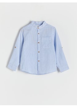 Reserved - Bawełniana koszula w paski - niebieski ze sklepu Reserved w kategorii Koszule chłopięce - zdjęcie 171610476