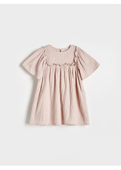 Reserved - Muślinowa sukienka z haftem - brudny róż ze sklepu Reserved w kategorii Sukienki niemowlęce - zdjęcie 171610548