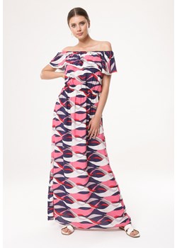 Granatowo-Różowa Sukienka Fleeting Flower ze sklepu Born2be Odzież w kategorii Sukienki - zdjęcie 171610846