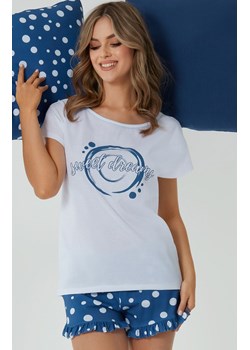 Piżama damska z krótkim rękawem i krótką nogawką niebieska Raba, Kolor biało-niebieski, Rozmiar S, Italian Fashion ze sklepu Intymna w kategorii Piżamy damskie - zdjęcie 171611368