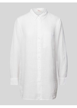 Bluzka lniana z kieszenią na piersi model ‘Tuni’ ze sklepu Peek&Cloppenburg  w kategorii Koszule damskie - zdjęcie 171689515