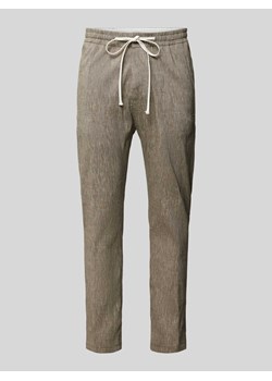 Spodnie sportowe z mieszanki lnu model ‘JEGER’ ze sklepu Peek&Cloppenburg  w kategorii Spodnie męskie - zdjęcie 171689555