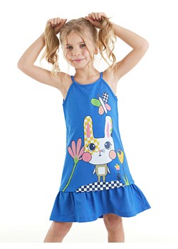Denokids Sukienka &quot;Flower Rabbit&quot; w kolorze niebieskim ze sklepu Limango Polska w kategorii Sukienki dziewczęce - zdjęcie 171691186