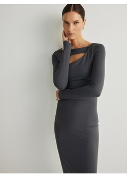 Reserved - Sukienka z ozdobnym dekoltem - ciemnoszary ze sklepu Reserved w kategorii Sukienki - zdjęcie 171692407