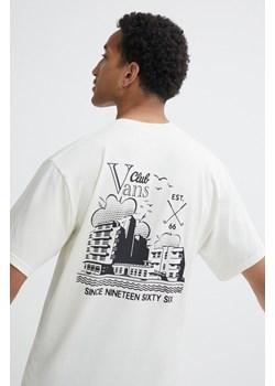 Vans t-shirt bawełniany męski kolor beżowy z nadrukiem ze sklepu ANSWEAR.com w kategorii T-shirty męskie - zdjęcie 171694957