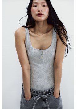 H & M - Koszulka w prążki - Szary ze sklepu H&M w kategorii Bluzki damskie - zdjęcie 171695968
