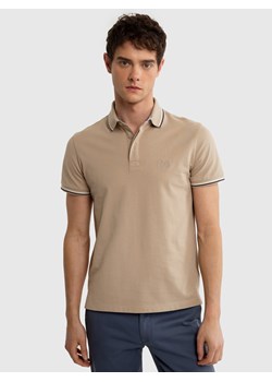 Koszulka męsko polo beżowa Cardi 800 ze sklepu Big Star w kategorii T-shirty męskie - zdjęcie 171696496