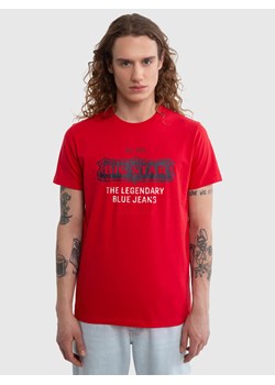Koszulka męska z nadrukiem z linii Authentic czerwona Millaner 603 ze sklepu Big Star w kategorii T-shirty męskie - zdjęcie 171696526