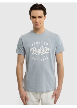 Koszulka męska bawełniana z nadrukiem błękitna Ratow 400 ze sklepu Big Star w kategorii T-shirty męskie - zdjęcie 171696568