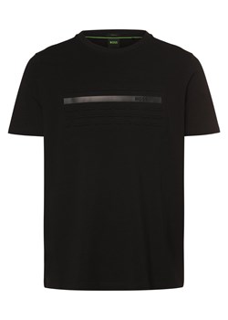 BOSS Green Koszulka męska - Tee 4 Mężczyźni Bawełna czarny jednolity ze sklepu vangraaf w kategorii T-shirty męskie - zdjęcie 171696609