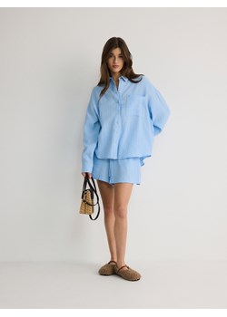 Reserved - Koszula z bawełnianego muślinu - jasnoniebieski ze sklepu Reserved w kategorii Koszule damskie - zdjęcie 171697085