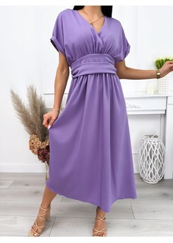Fioletowa Sukienka z Kopertowym Dekoltem ze sklepu ModnaKiecka.pl w kategorii Sukienki - zdjęcie 171700699