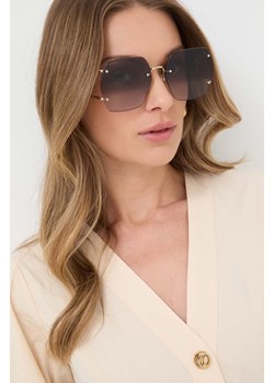 Gucci okulary przeciwsłoneczne damskie kolor złoty ze sklepu ANSWEAR.com w kategorii Okulary przeciwsłoneczne damskie - zdjęcie 171701345