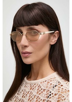Gucci okulary przeciwsłoneczne damskie kolor beżowy ze sklepu ANSWEAR.com w kategorii Okulary przeciwsłoneczne damskie - zdjęcie 171701367