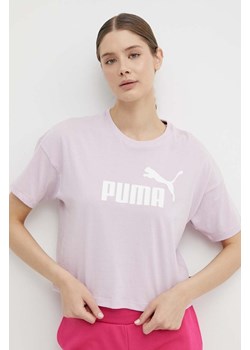 Puma t-shirt damski kolor fioletowy 586866 ze sklepu ANSWEAR.com w kategorii Bluzki damskie - zdjęcie 171701445