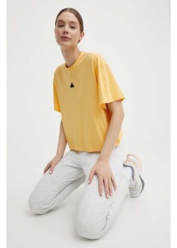adidas t-shirt damski kolor żółty IS0664 ze sklepu ANSWEAR.com w kategorii Bluzki damskie - zdjęcie 171701488