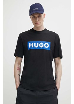 Hugo Blue t-shirt bawełniany męski kolor czarny z nadrukiem 50522376 ze sklepu ANSWEAR.com w kategorii T-shirty męskie - zdjęcie 171701526