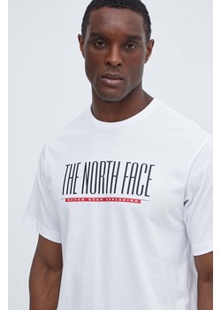 The North Face t-shirt bawełniany męski kolor biały z nadrukiem NF0A87E7FN41 ze sklepu ANSWEAR.com w kategorii T-shirty męskie - zdjęcie 171701536
