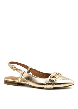 Złote delikatne sandały z ozdobą 263W ze sklepu NESCIOR w kategorii Balerinki - zdjęcie 171701578