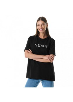 Damski t-shirt oversize Guess Athena Maxi T-shirt - czarny ze sklepu Sportstylestory.com w kategorii Bluzki damskie - zdjęcie 171702549