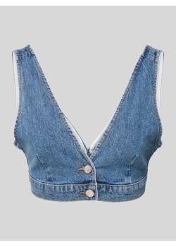 Biustonosz typu bralette jeansowy z listwą guzikową model ‘REESE’ ze sklepu Peek&Cloppenburg  w kategorii Bluzki damskie - zdjęcie 171702618