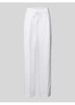 Spodnie z zakładkami w pasie o kroju regular fit z mieszanki bawełny i lnu ze sklepu Peek&Cloppenburg  w kategorii Spodnie damskie - zdjęcie 171702657