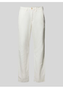 Spodnie o kroju straight fit z mieszanki lnu i bawełny ze sklepu Peek&Cloppenburg  w kategorii Spodnie męskie - zdjęcie 171703005