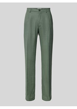 Spodnie do garnituru o kroju tapered fit z zakładkami w pasie model ‘OLE’ ze sklepu Peek&Cloppenburg  w kategorii Spodnie męskie - zdjęcie 171703007