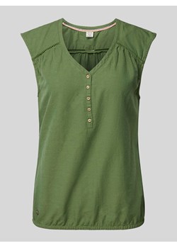 Top bluzkowy z dekoltem w serek i listwą guzikową ze sklepu Peek&Cloppenburg  w kategorii Bluzki damskie - zdjęcie 171703125