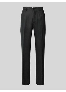 Spodnie do garnituru o kroju tapered fit z zakładkami w pasie model ‘OLE’ ze sklepu Peek&Cloppenburg  w kategorii Spodnie męskie - zdjęcie 171703307
