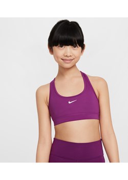 Stanik sportowy dla dużych dzieci (dziewcząt) Nike Swoosh - Fiolet ze sklepu Nike poland w kategorii Staniki dla dziewczynki - zdjęcie 171703348