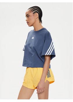 adidas T-Shirt Future Icons 3-Stripes IS3618 Niebieski Loose Fit ze sklepu MODIVO w kategorii Bluzki damskie - zdjęcie 171704576