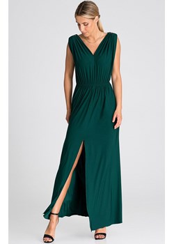 Zielona sukienka z rozcięciem M947, Kolor zielony, Rozmiar L/XL, Figl ze sklepu Primodo w kategorii Sukienki - zdjęcie 171704846