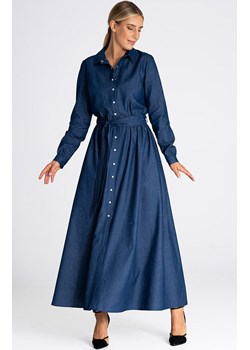 Sukienka jeansowa z wiązaniem M957, Kolor granatowy, Rozmiar L, Figl ze sklepu Primodo w kategorii Sukienki - zdjęcie 171704865