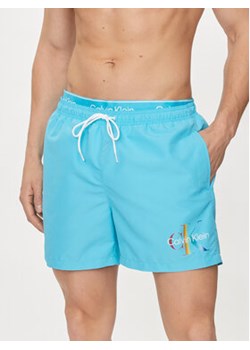 Calvin Klein Swimwear Szorty kąpielowe KM0KM01006 Niebieski Regular Fit ze sklepu MODIVO w kategorii Kąpielówki - zdjęcie 171707086
