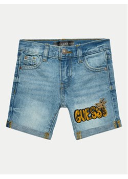 Guess Szorty jeansowe N4GD17 D41E0 Niebieski Regular Fit ze sklepu MODIVO w kategorii Spodenki chłopięce - zdjęcie 171707219