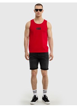 Koszulka męska bez rękawów z logo BIG STAR czerwona Jacke 603 ze sklepu Big Star w kategorii T-shirty męskie - zdjęcie 171707539