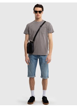 Koszulka męska bawełniana w paski z kieszonka na piersi szara Erricer 901 ze sklepu Big Star w kategorii T-shirty męskie - zdjęcie 171707545