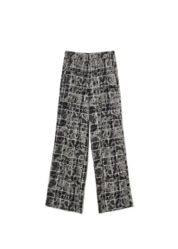 Cropp - Szare spodnie w marmurkową kratę - szary ze sklepu Cropp w kategorii Spodnie damskie - zdjęcie 171708867