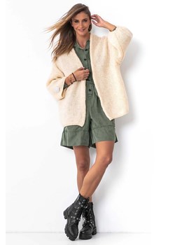 Luźny krótki kardigan damski beżowy Fobya ze sklepu 5.10.15 w kategorii Swetry damskie - zdjęcie 171710118