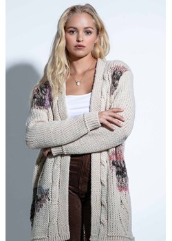 Wełniany ciepły kardigan damski beżowy Fobya ze sklepu 5.10.15 w kategorii Swetry damskie - zdjęcie 171710175