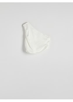 Reserved - Asymetryczna bluzka z drapowaniem - biały ze sklepu Reserved w kategorii Bluzki damskie - zdjęcie 171711119