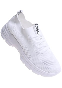 Białe wsuwane buty sportowe /E6-216114 G280/ ze sklepu Pantofelek24.pl w kategorii Buty sportowe damskie - zdjęcie 171711269
