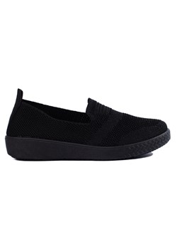 Shelvt Wsuwane czarne trampki slip on ze sklepu ButyModne.pl w kategorii Trampki damskie - zdjęcie 171713276