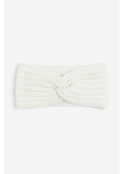 H & M - Opaska z dzianiny w prążki - Biały ze sklepu H&M w kategorii Opaski do włosów - zdjęcie 171715858