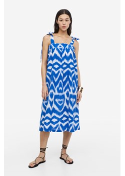 H & M - Bawełniana sukienka na wiązanych ramiączkach - Niebieski ze sklepu H&M w kategorii Sukienki - zdjęcie 171715919