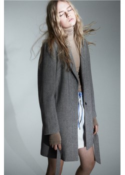 H & M - Płaszcz z wiązanym paskiem - Szary ze sklepu H&M w kategorii Płaszcze damskie - zdjęcie 171715937